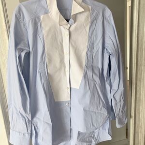 Loewe Light Blue and White long Shirt Small